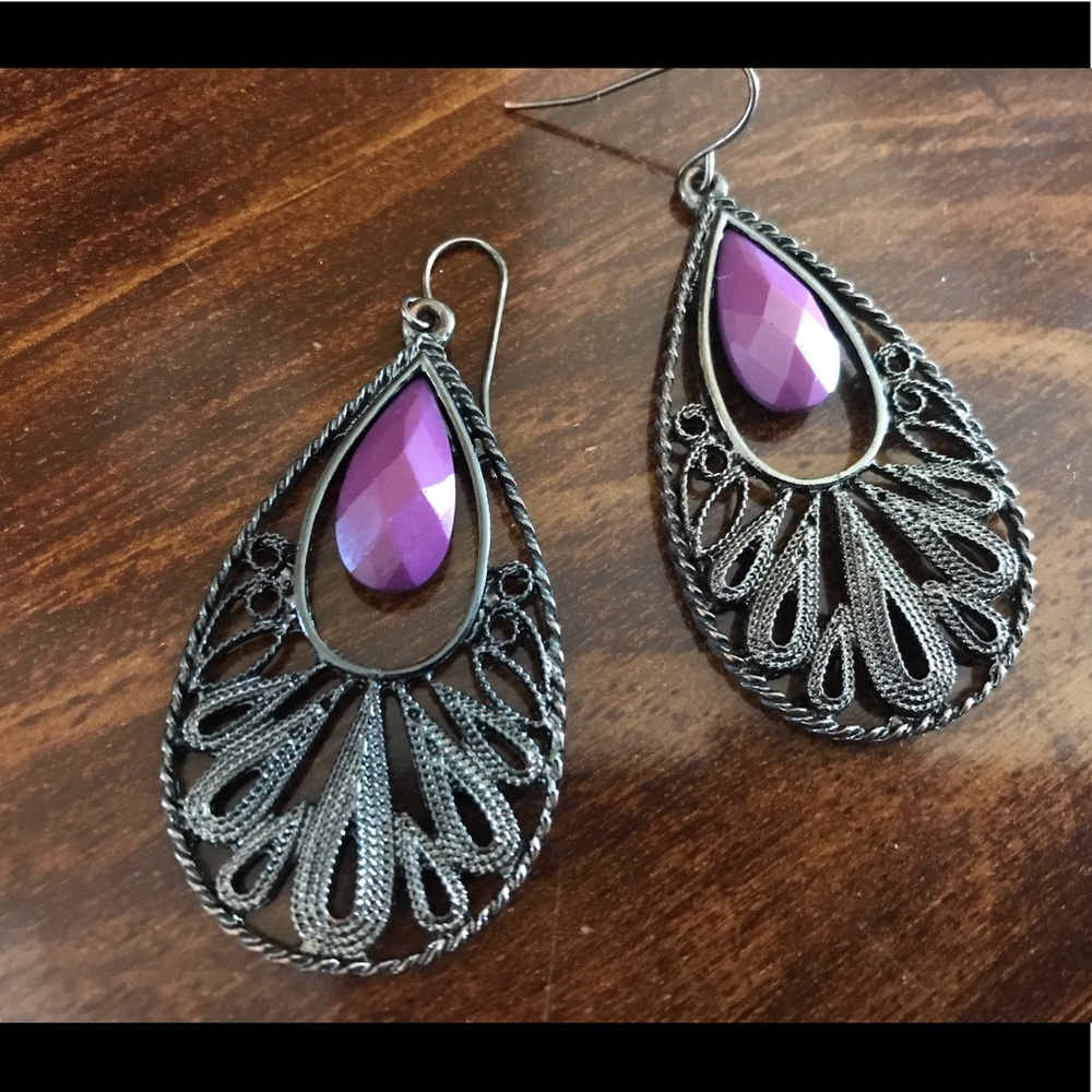 Purple Hanging Earrings